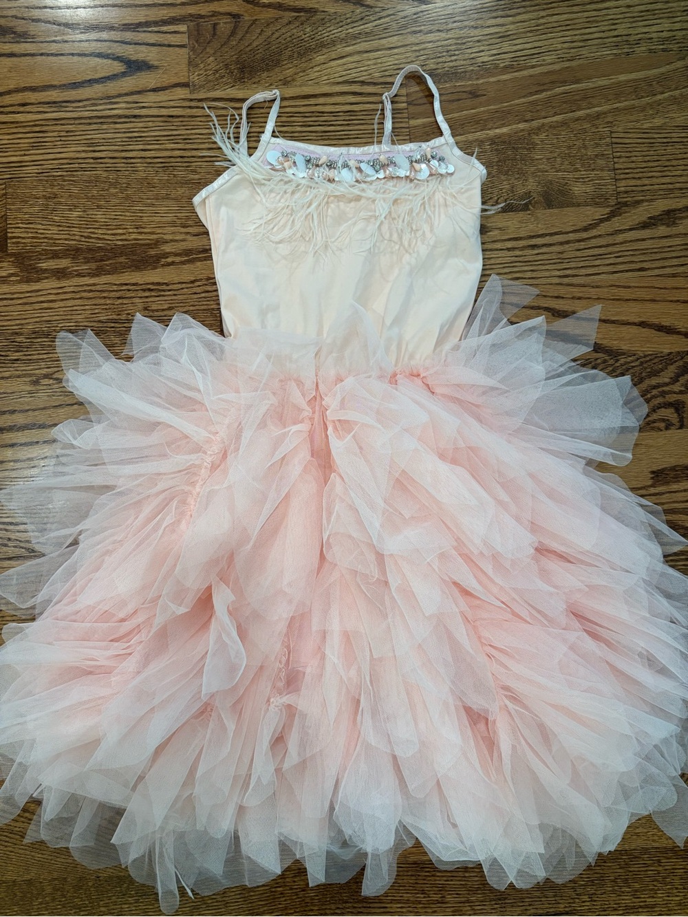 Girls feather and sequin dress